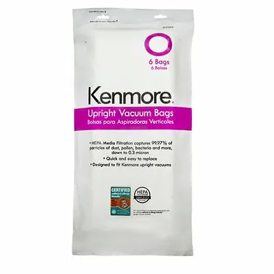 $17.99 • Buy Kenmore 53294 Type O Vacuum Bags HEPA For Upright Vacuums Style 6 Pack Pk NEW
