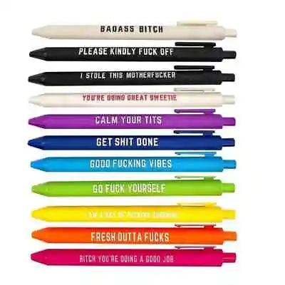 £2.99 • Buy 1 Pcs Funny Pen Swear Word Adult Pens Black Ink Writing Set Funny Office Joke