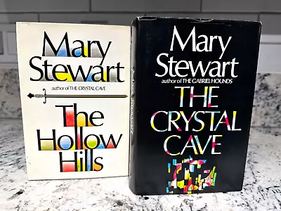 MARY STEWART Lot Of 2 Books The Crystal Cave (1970) The Hollow Hills (1973) HCDJ • $21