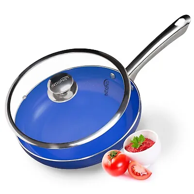 £29.99 • Buy Frying Pan With Lid Cover Ovenproof  24cm Deep Induction Ceramic Non Stick 
