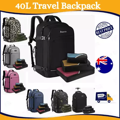 Asenlin Traveller 40L Carry-On Backpack - Black- Luggage Travel Duffle Bag • $69.50