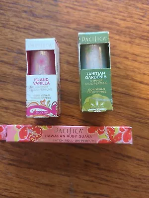 Lot Of 3 Pacifica Tahitian Gardenia Vanilla Ruby Guavar Shimmer Solid Perfume • $48