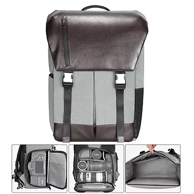 Professional Camera Backpack Large Capacity Leather Photography Backpack • £29.99