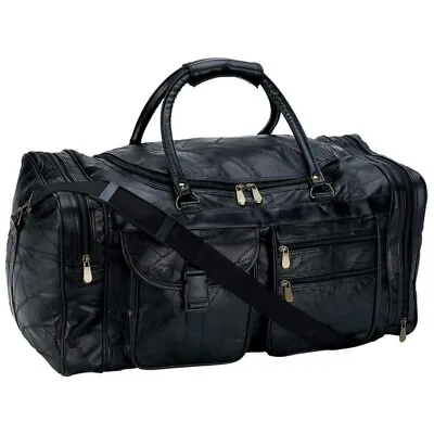 Genuine Leather Travel Duffel Bag Weekend Luggage Cowhide Leather Duffle Bag • $89.84