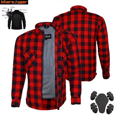 Bikers Gear Australia Motorcycle Kevlar® Lined Flannel Lumberjack Shirt • $125.99