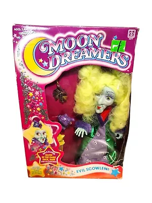 Vtg 1986 Hasbro Moon Dreamers Evil SCOWLENE Glow In The Dark Witch Doll In Box • $89.99