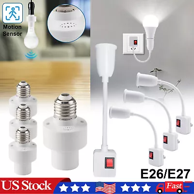 1-4PACK Motion Sensor Bulb Holder E27 LED Light Lamp Socket Base Adapter 110V US • $14.95