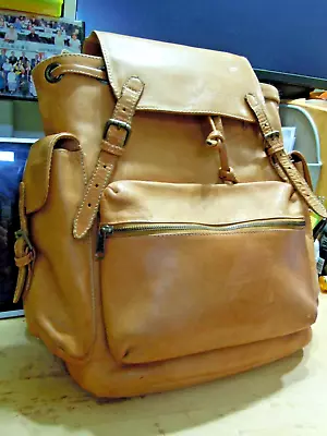 ELLINGTON Vintage Authentic Saddle Brown Leather Large Backpack Bag #5 • $199