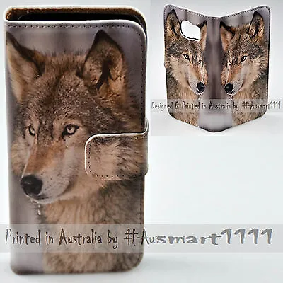 $13.98 • Buy For Sony Xperia Series - Snow Grey Wolf Print Wallet Mobile Phone Case Cover