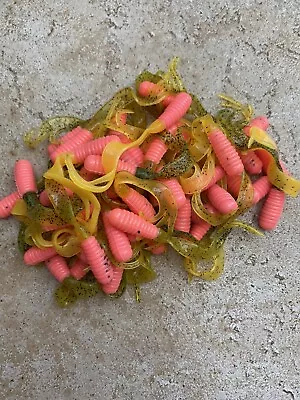 Item#89  50ct 3.5  Electric Chicken Triple Ripple Grub Bait Soft Plastic Fish • $6.75