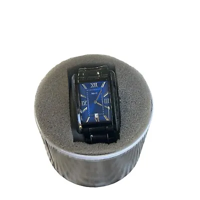 Relic Mens Watch Blue & Black Metal Tin Spare Links Untested Needs Battery • $9.74