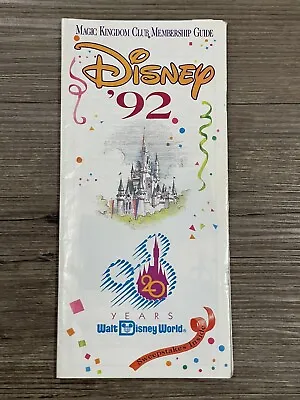 Disney Magic Kingdom Club Membership Guide 1992 33 Pages Brochure • $3.99