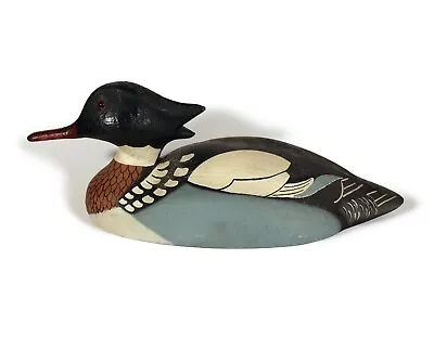 Herter's Inc. Duck Decoy Red-breasted Merganser Carved Painted Wood Glass Eyes • $175