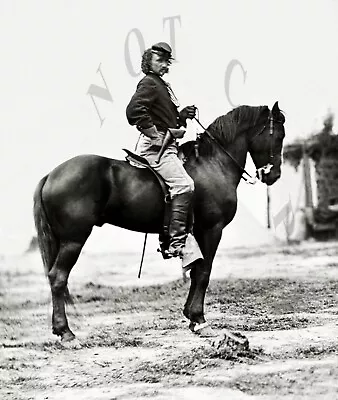 Antique Repro 8x10 Photo American General George Armstrong Custer On Horseback • $11.99