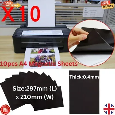 10 A4 Magnetic Sheets 0.4mm For Crafts & Spellbinder Die Storage Flexible Magnet • £8.99