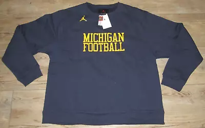 Jordan Michigan Wolverines Football Blue Sweatshirt Shirt Size Men's XL • $50.99