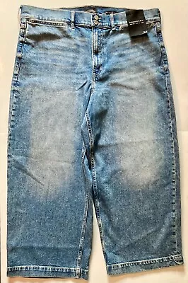 Men's Banana Republic Size 34 High Rise Wide Leg Crop Blue Denim Shorts - NWT! • $10