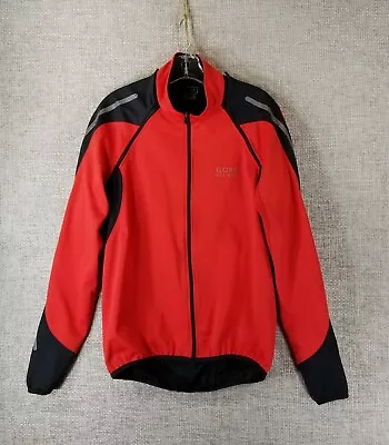 Gore Windstopper Soft Shell Cycling Jacket Removable Sleeves Red Black Men's L • $32