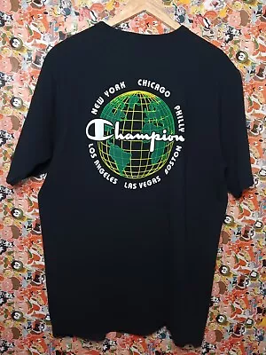 Vintage Champion Y2K Men's T-Shirt Size XL Black • $25