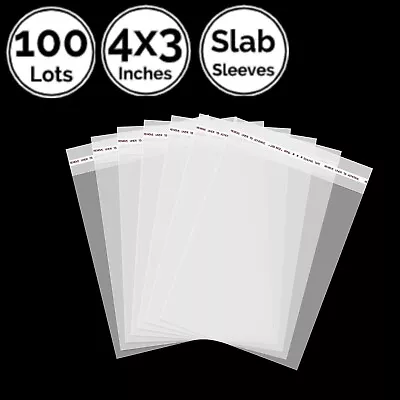 100 Lots 4 X 3 IN 10 X 7 Cm Slab Coin Protector Sleeves Self Adhesive 4 PCGS NGC • $6.95