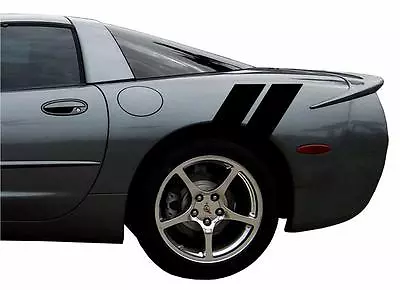 Rear 4  Fender Racing Stripes Gun Metal 2 CARBON FIBER Vinyl (Fits CORVETTE C5) • $31.95