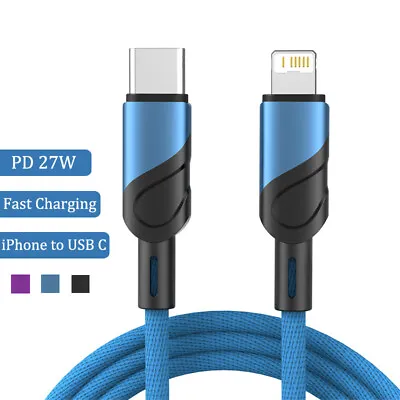 $4.39 • Buy Braided USB C To For IPhone 11 12 13 14 PD 27W Type C Fast Charge Charger Cable