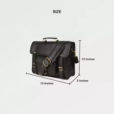 Personalized Leather Laptop Messenger Briefcase Men Monogram Cross Body Bag • $57.62