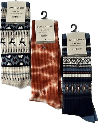 Sun + Stone Men's 10-13 Fleece Lined Socks Three Pairs • $8.55