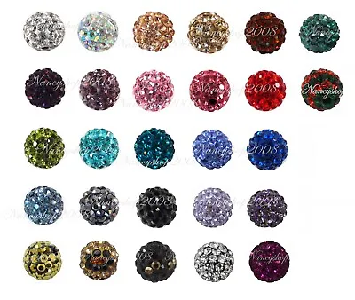 £3 • Buy 5/10/20 10mm Crystal Paved Clay Disco Ball Shamballa Beads For Bracelets New2021