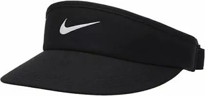 NWT NIKE Golf ADULT CORE VISOR Dri-Fit Wicking BLACK WHITE Unisex   BV1078-010 • $24.92