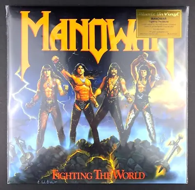 Manowar • Fighting The World • Yellow Flame Colored Vinyl Record LP New SEALED • $49.99