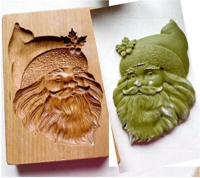 $11.10 • Buy Christmas Wooden Gingerbread Cookie Mold Carved Shortbread Mold