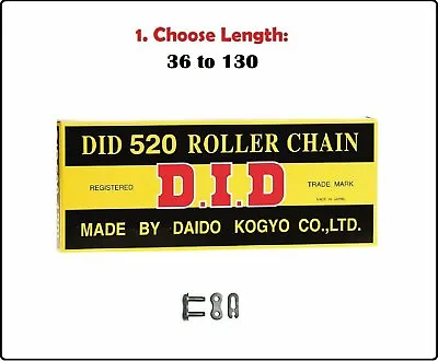 D.I.D DID 520 Standard Non-sealed Natural Drive Chain W/ Clip Master Link • $28.50