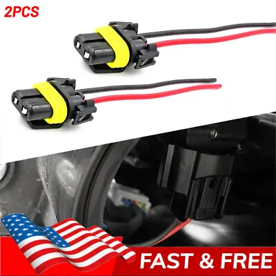 2x Harness Head Light Low Beam Socket Connector Plugs Fits For All Kinds Of Cars • $9.99