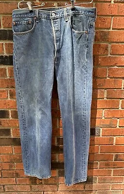 Vintage Levis 501xx Blue Jeans Made In USA 38x32 (34x30) Button Fly Western • $60