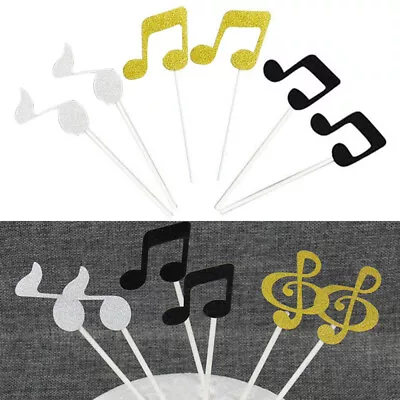 36pcs Music Note Glitter Cake Decor For Birthday Party Supplies • £9.18