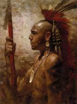 Z. S. Liang - Pequot Warrior - S/N Canvas Giclee - Signed - MINT • $250