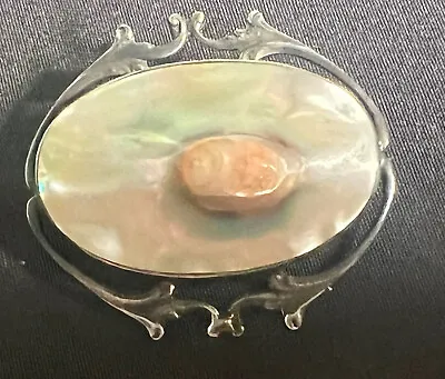 Antique Victorian Sterling Silver Blister Pearl Pin Brooch C Clasp • $39