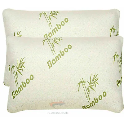 2 X BAMBOO HOLLOWFIBER FILLING ORTHOPEDIC PILLOW ANTI-BACTERIAL SUPPORT PILLOW • £14.22
