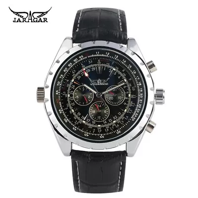 Men's Automatic Mechanical Watch Genuine Leather Strap Luminous Function Watch • $22.09