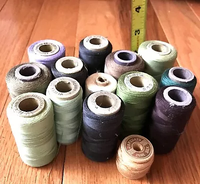 14 Large Spools Of Thread Assorted Colors Amounts Mercer Boilfast Propper Sewing • $26