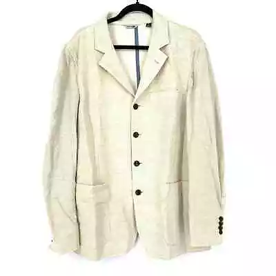 Architects Of Comfort Men's Size L Button Front Blazer Jacket Long Sleeve Cream • $42.23