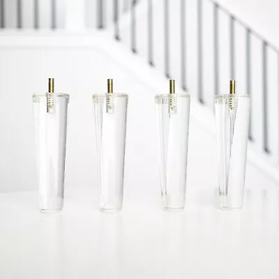 Furniture Legs Set Of 4 Premium 6 Inch Acrylic Mid Century Replacement Feet • $48.97