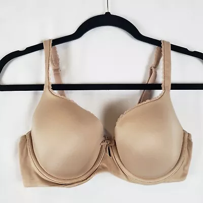 Victorias Secret Body Lined Demi Bra 34D Tan Adjustable Straps T-Shirt Pilling • $12.99