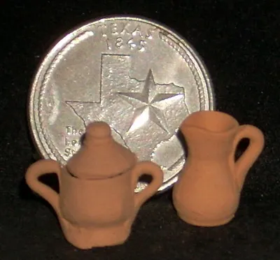 $4 • Buy Clay Sugar Bowl & Cream Pitcher 1:12 C221 Mexican Each Vary Dollhouse Miniature 