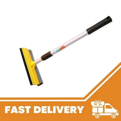 £7.99 • Buy Telescopic Handle Squeegee Extendable Window Cleaner Wipe Detachable Sponge Head