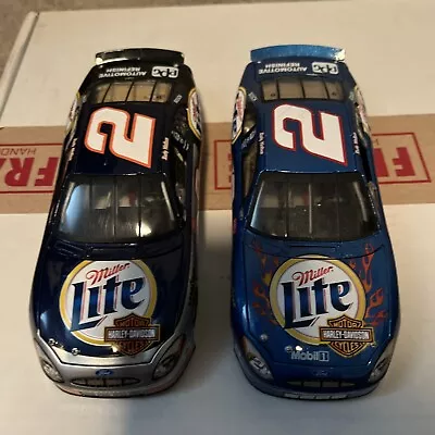 Two Rusty Wallace #2 Miller Light Diecast 1/24 Harley Davidson No Boxes Loose • $14.99