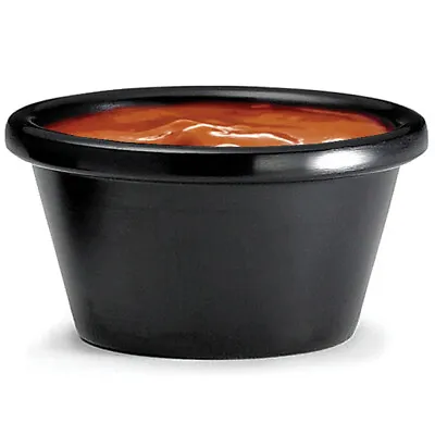 Melamine Ramekins Black 4oz | Condiment Pot Condiment Bowl Sauce Ramekin • £1.54