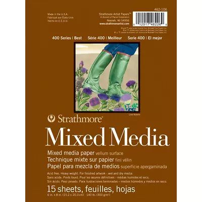 Strathmore Mixed Media Vellum Paper Pad 6 X8 -15 Sheets • $11.69