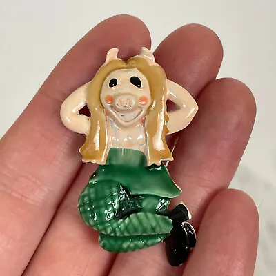 Vtg 70s 80s MISS PIGGY MERMAID Brooch Metal Enamel Muppets Cartoon Jewelry Pin • $9.95